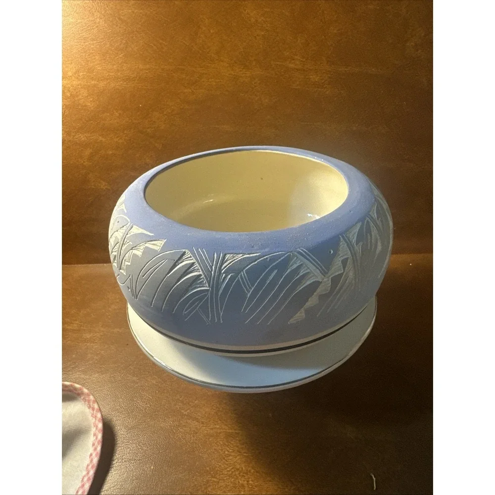Glazed Purple and White  Pottery 8 inch Bowl by NHII USA   74